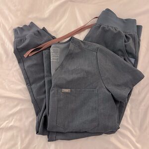 Denim colored figs size small set - high waisted Zamora jogger and Catarina top
